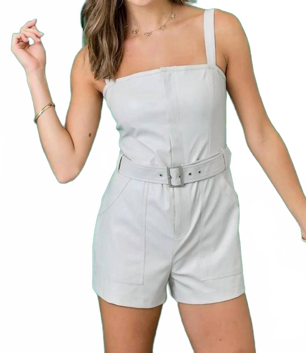 NEW DAY + MOON sleeveless romper with belt in white